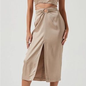 ASTR THE LABEL | ROBIN MIDI SKIRT | KHAKI